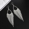boucles d oreilles mariée longues en biscuits cristal clair pour femmes, bijoux de mariage