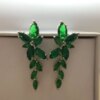 boucles d oreilles mariée en forme de feuille pour femmes, en Zircon