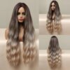 perruque synthétique bouclée longue pour femmes
