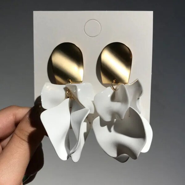 boucles d oreilles mariée longue en forme de fleur, bijoux fantaisie pour soirée