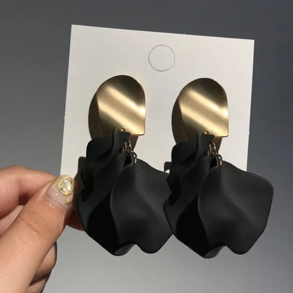 boucles d oreilles mariée longue en forme de fleur, bijoux fantaisie pour soirée