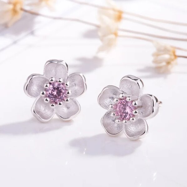 boucles d oreilles mariée en cristal pour femmes, couleur argent, fleur faite à la main