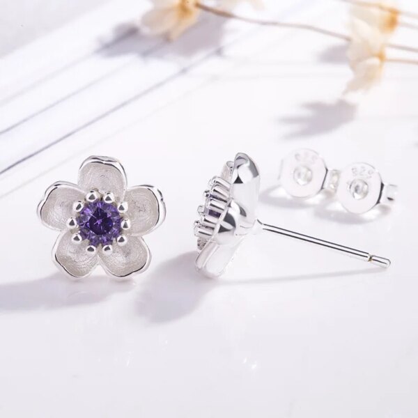 boucles d oreilles mariée en cristal pour femmes, couleur argent, fleur faite à la main