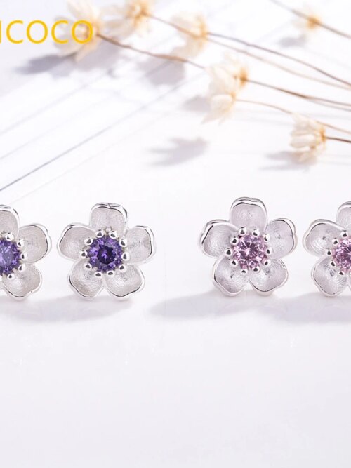 boucles d oreilles mariée en cristal pour femmes, couleur argent, fleur faite à la main