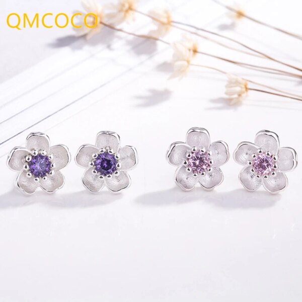 boucles d oreilles mariée en cristal pour femmes, couleur argent, fleur faite à la main