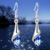 boucles d oreilles mariée goutte d'eau brillantes pour femmes, boucles d'oreilles élégantes