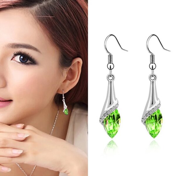 boucles d oreilles mariée goutte d'eau brillantes pour femmes, boucles d'oreilles élégantes