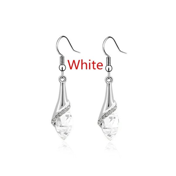 boucles d oreilles mariée goutte d'eau brillantes pour femmes, boucles d'oreilles élégantes