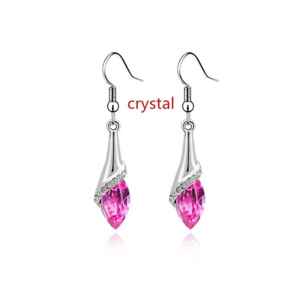 boucles d oreilles mariée goutte d'eau brillantes pour femmes, boucles d'oreilles élégantes