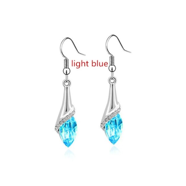 boucles d oreilles mariée goutte d'eau brillantes pour femmes, boucles d'oreilles élégantes