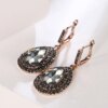 boucles d oreilles mariée Vintage en Clip Gris pour Femme, Patients Boho