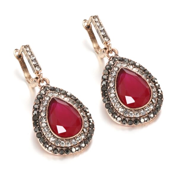 boucles d oreilles mariée Vintage en Clip Gris pour Femme, Patients Boho