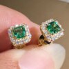 boucles d oreilles mariée en zircon cubique vert pour femme