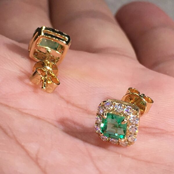 boucles d oreilles mariée en zircon cubique vert pour femme