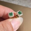 boucles d oreilles mariée en zircon cubique vert pour femme
