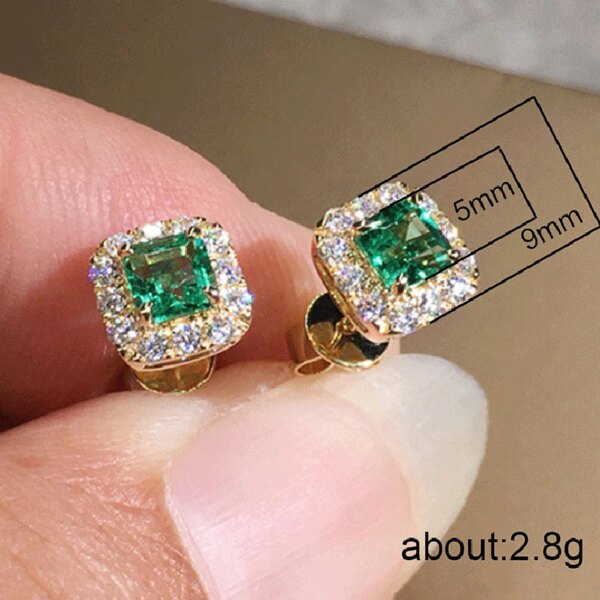 boucles d oreilles mariée en zircon cubique vert pour femme