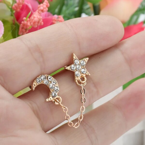 Boucle d oreille 2 trous , Vintage, 2 ou 1 pièces, deux piercings, un côté