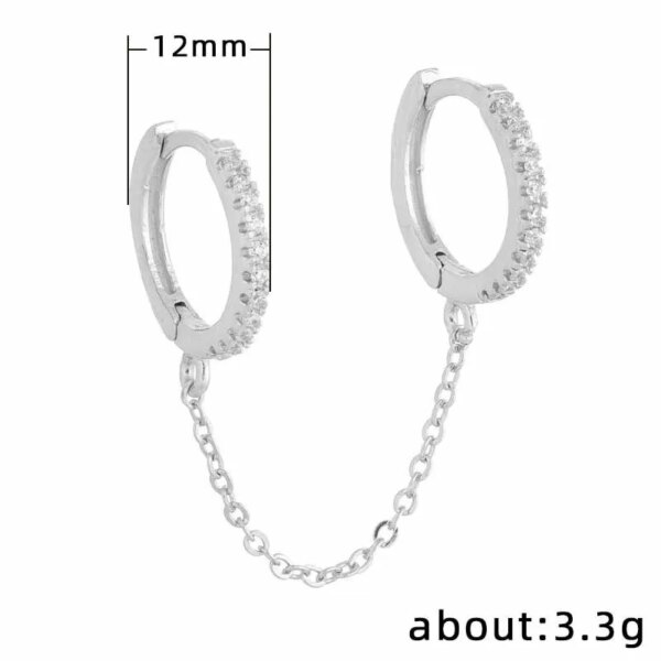 70935-99658d.jpg Boucle d oreille 2 trous en Clip Brcorporelle à 2 Trous pour Femme, Accessoires de Bijoux Coréens