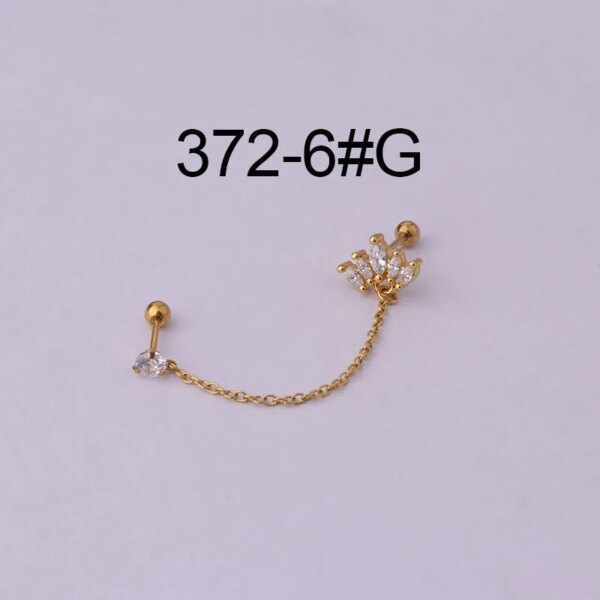 Boucle d oreille 2 trous à Double Perçage pour Femme et Adolescent