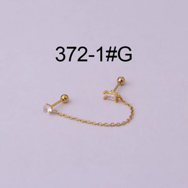 Boucle d oreille 2 trous à Double Perçage pour Femme et Adolescent