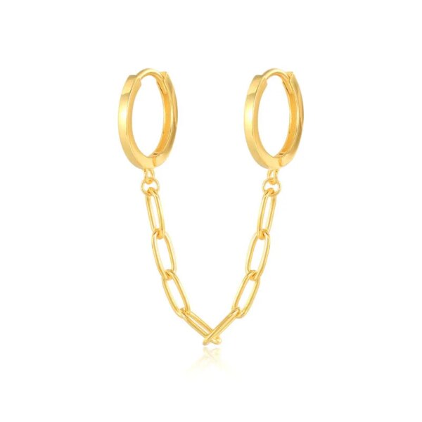Boucle d oreille 2 trous en argent Sterling 925 et Zircon blanc pour femmes