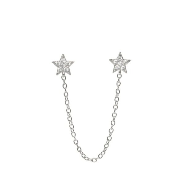 Boucle d oreille 2 trous en argent Sterling 925 et Zircon blanc pour femmes