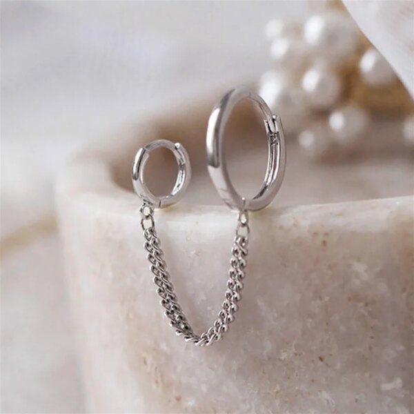 Boucle d oreille 2 trous en Clip Brcorporelle pour Femme, Bijoux de ix