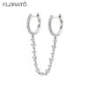 71096-673f50.jpg Boucle d oreille 2 trous en Argent 925 pour Femme, Clip Coloré, Bijoux à Deux Trous