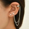 boucle d oreille perle clip en forme de C pour femmes, manchette d'oreille en perles, non perçantes