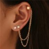boucle d oreille perle clip en forme de C pour femmes, manchette d'oreille en perles, non perçantes