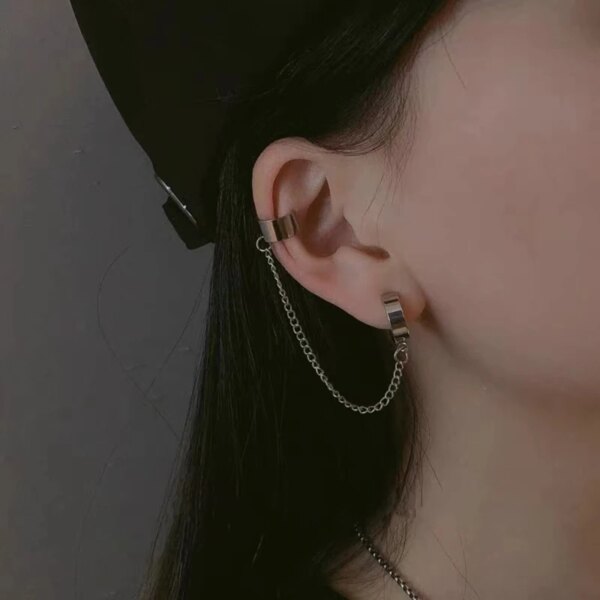 boucle d oreille perle clip en forme de C pour femmes, manchette d'oreille en perles, non perçantes