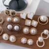 boucle d oreille perle d'imitation pour femmes, conception coréenne, clip rond non percé, clips d'oreille baroques