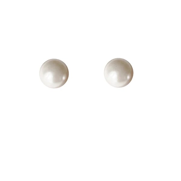 boucle d oreille perle à tige de perle en argent 925 pour femmes et filles, bijoux de fête en surbrillance brillante