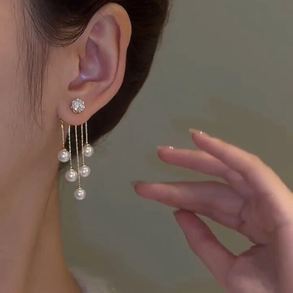 71281-16cd92.jpg boucle d oreille perle en Zircon avec perles, Style coréen, à la mode, nouvelle collection 2025