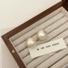 boucle d oreille perle à tige de perle en argent 925 pour femmes et filles, bijoux de fête en surbrillance brillante