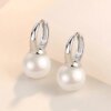 boucle d oreille perle en argent Sterling 925 de 12MM avec perles rondes pour femmes et filles