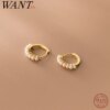 boucle d oreille perle créoles en argent Sterling 925 pour femmes, bijoux de Piercing en plaqué or français