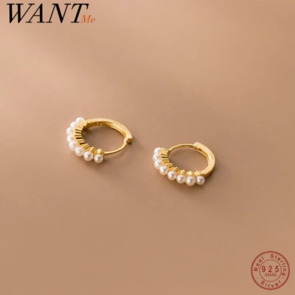boucle d oreille perle créoles en argent Sterling 925 pour femmes, bijoux de Piercing en plaqué or français