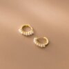 boucle d oreille perle créoles en argent Sterling 925 pour femmes, bijoux de Piercing en plaqué or français