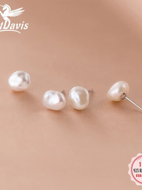 boucle d oreille perle en argent Sterling 925 authentique, bijoux fins en perles baroques irrégulières pour femmes
