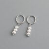 boucle d oreille perle en argent Sterling 925 véritable en perles baroques naturelles d'eau douce pour femmes