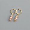 boucle d oreille perle en argent Sterling 925 véritable en perles baroques naturelles d'eau douce pour femmes