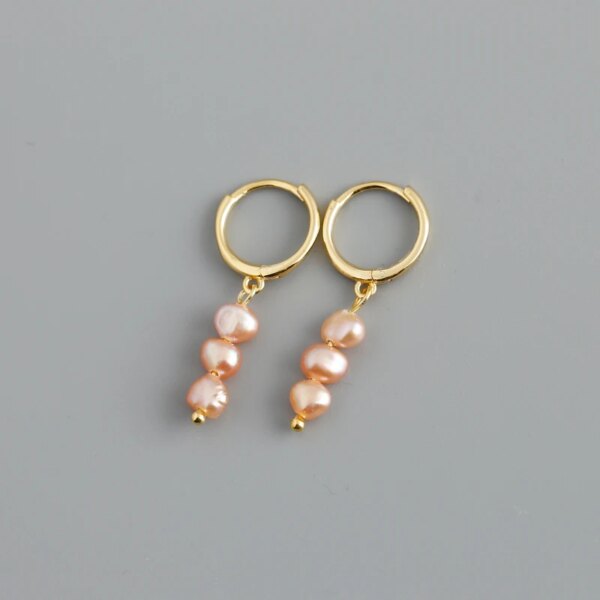 boucle d oreille perle en argent Sterling 925 véritable en perles baroques naturelles d'eau douce pour femmes