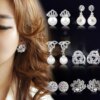 boucle d oreille perle en Strass et Perle Simulée pour Femme, Bijoux Mignons à réinitialisation