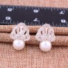 boucle d oreille perle en Strass et Perle Simulée pour Femme, Bijoux Mignons à réinitialisation
