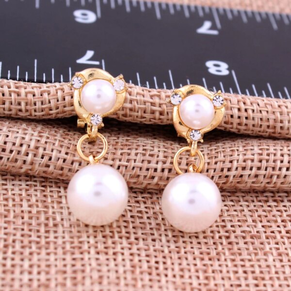 boucle d oreille perle en Strass et Perle Simulée pour Femme, Bijoux Mignons à réinitialisation