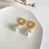 boucle d oreille perle rondes en perles baroques pour femmes, bijoux Vintage, couleur or
