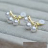 boucle d oreille perle à réinitialisation en Forme de Cœur Géométrique pour Femme et Fille