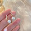 boucle d oreille perle créoles en perles pour femmes, couleur or, goutte d'oreille minimaliste