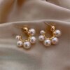 boucle d oreille perle créoles en perles pour femmes, couleur or, goutte d'oreille minimaliste